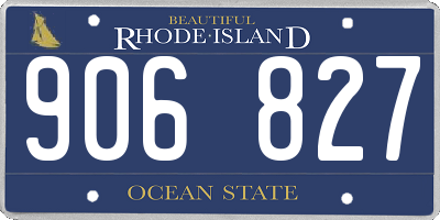 RI license plate 906827