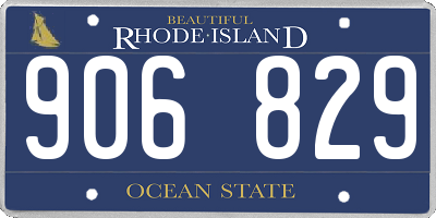 RI license plate 906829