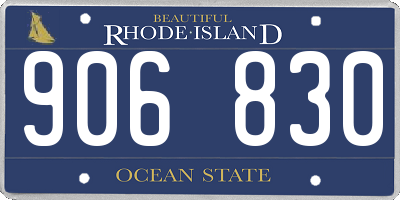 RI license plate 906830