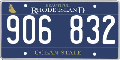 RI license plate 906832