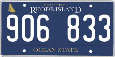 RI license plate 906833