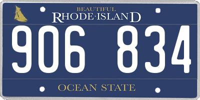 RI license plate 906834