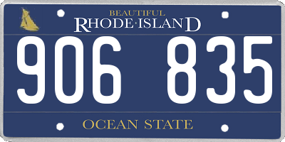 RI license plate 906835