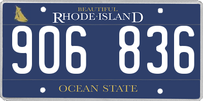 RI license plate 906836