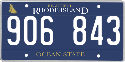RI license plate 906843