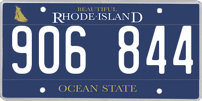 RI license plate 906844