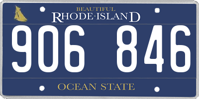 RI license plate 906846