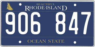 RI license plate 906847
