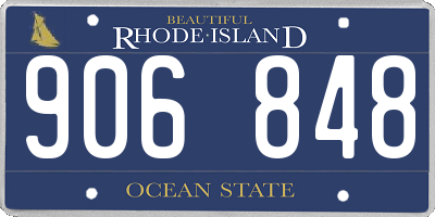 RI license plate 906848