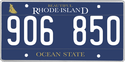 RI license plate 906850
