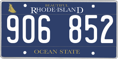 RI license plate 906852