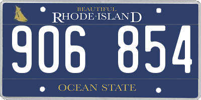 RI license plate 906854
