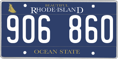 RI license plate 906860