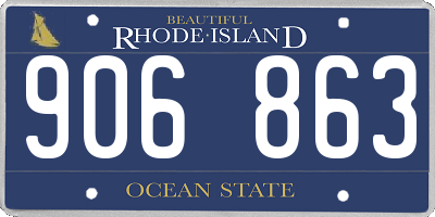 RI license plate 906863