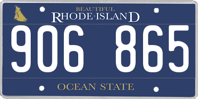 RI license plate 906865