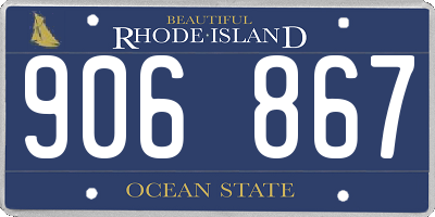RI license plate 906867