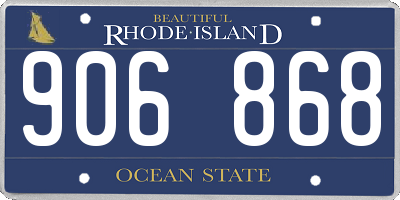 RI license plate 906868