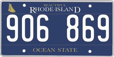 RI license plate 906869