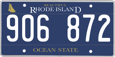 RI license plate 906872