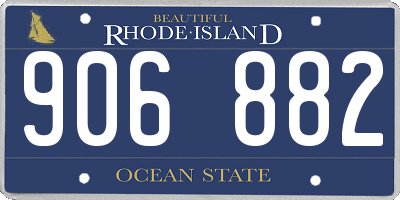 RI license plate 906882