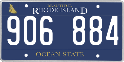 RI license plate 906884