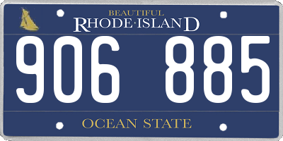 RI license plate 906885