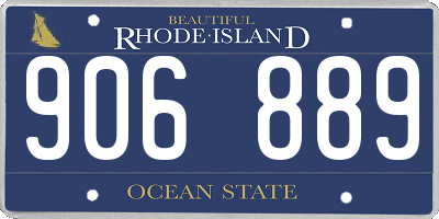 RI license plate 906889