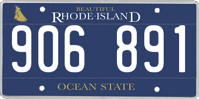 RI license plate 906891