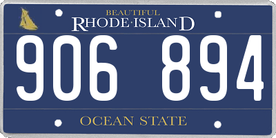 RI license plate 906894