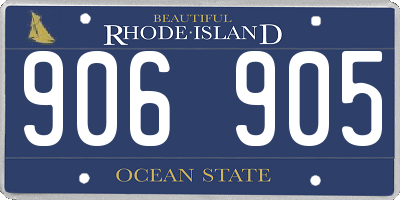 RI license plate 906905