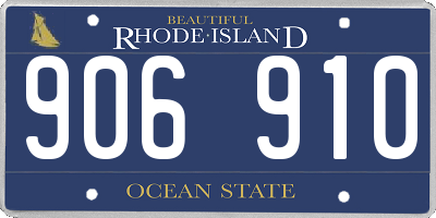 RI license plate 906910