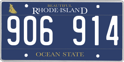 RI license plate 906914