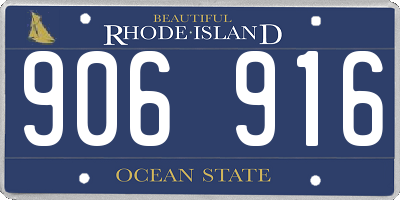 RI license plate 906916