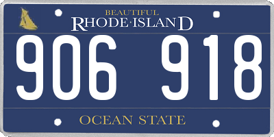RI license plate 906918