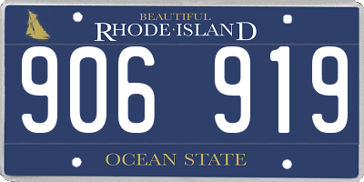 RI license plate 906919