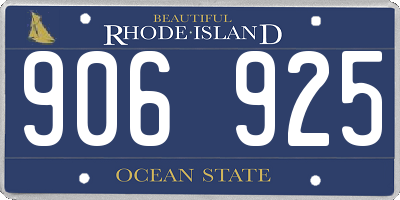 RI license plate 906925