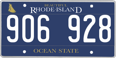 RI license plate 906928