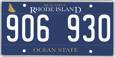 RI license plate 906930