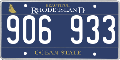 RI license plate 906933