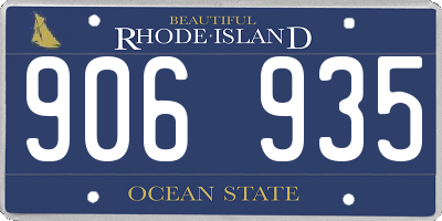 RI license plate 906935