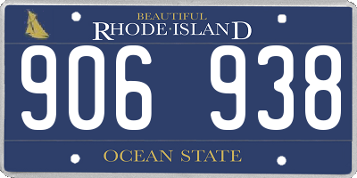 RI license plate 906938
