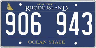 RI license plate 906943