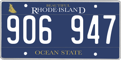 RI license plate 906947