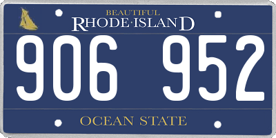 RI license plate 906952