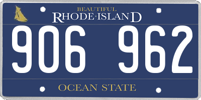 RI license plate 906962