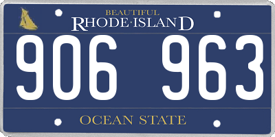 RI license plate 906963