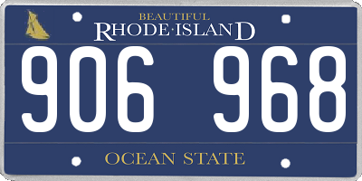RI license plate 906968