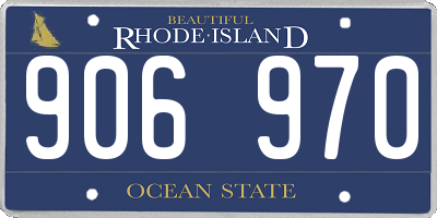 RI license plate 906970