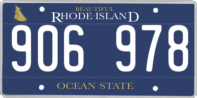 RI license plate 906978