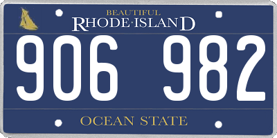 RI license plate 906982